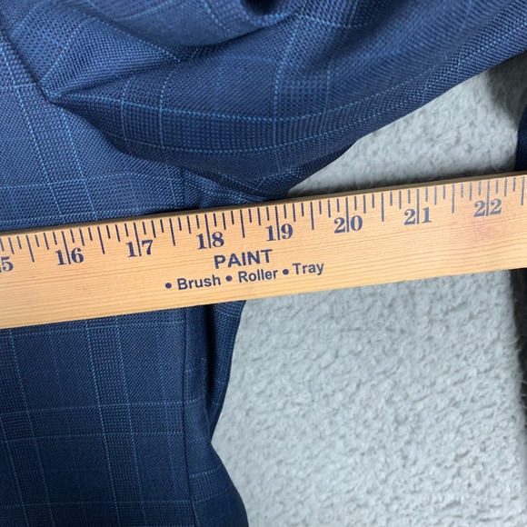 Hugo Boss Hutsons Sport Coat Blazer 38R Blue Plaid Virgin Wool Check Jacket - Picture 10 of 14